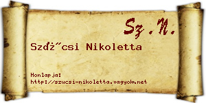 Szücsi Nikoletta névjegykártya