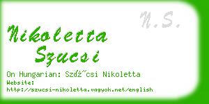 nikoletta szucsi business card